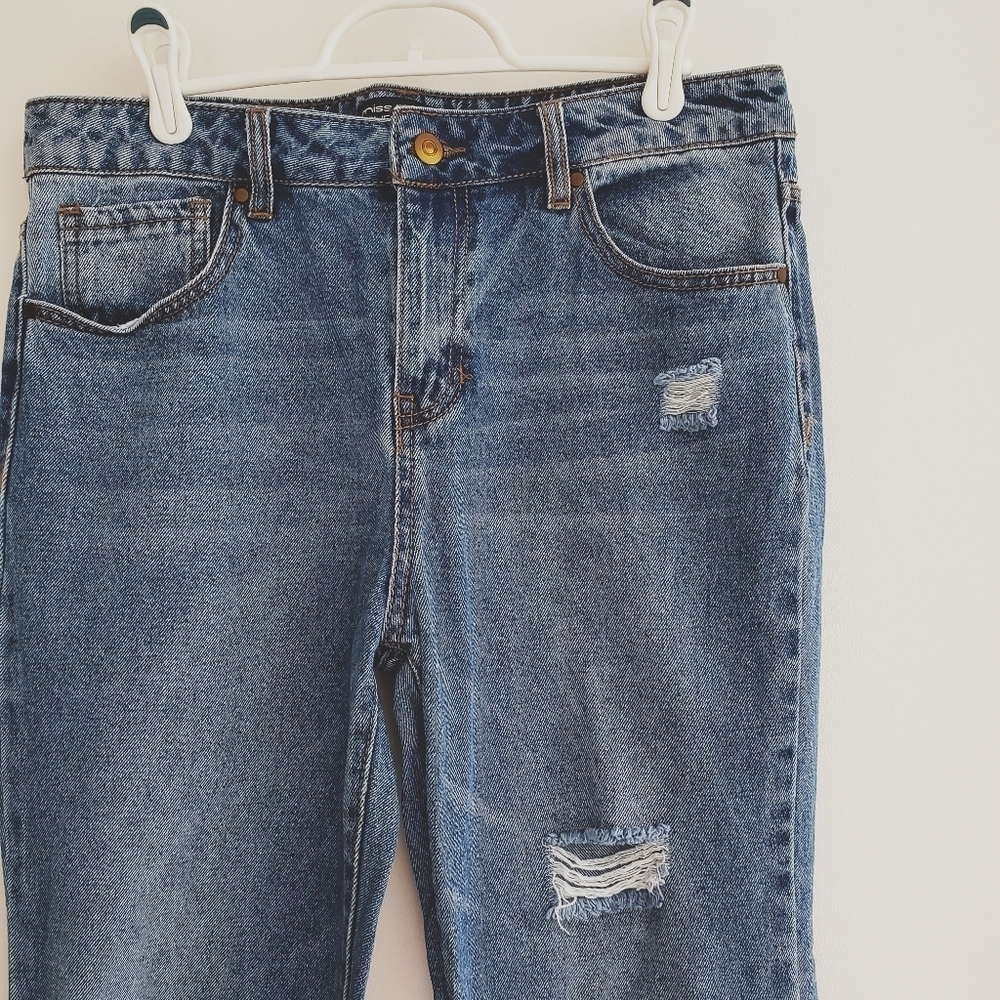 miss poured blue High Rise Ripped Jeans - Picture 4 of 7